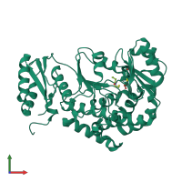 Monomeric assembly 2 of PDB entry 2jfk coloured by chemically distinct molecules, front view.