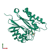 PDB entry 2jft coloured by chain, front view.