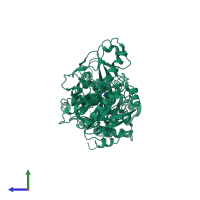 PDB entry 2jhc coloured by chain, side view.