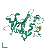 PDB entry 2jhk coloured by chain, front view.