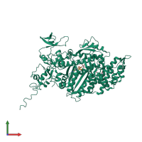 PDB entry 2jhr coloured by chain, front view.