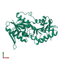 PDB entry 2ji4 coloured by chain, front view.