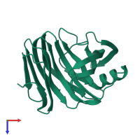 PDB entry 2jic coloured by chain, top view.