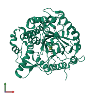 PDB entry 2jie coloured by chain, front view.