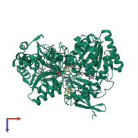 PDB entry 2jio coloured by chain, top view.