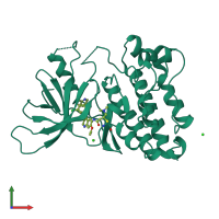 Monomeric assembly 2 of PDB entry 2jiv coloured by chemically distinct molecules, front view.