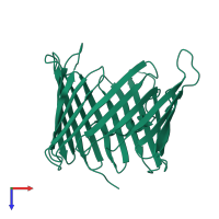 PDB entry 2jk4 coloured by chain, top view.
