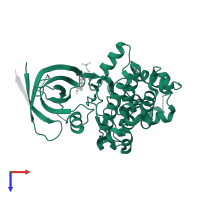 Glycogen synthase kinase-3 beta in PDB entry 2jld, assembly 3, top view.