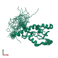 PDB entry 2jm1 coloured by chain, ensemble of 32 models, front view.