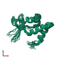 PDB entry 2jml coloured by chain, ensemble of 20 models, front view.