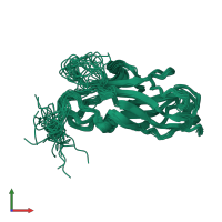 PDB entry 2jmr coloured by chain, ensemble of 20 models, front view.