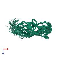 PDB entry 2jmr coloured by chain, ensemble of 20 models, top view.