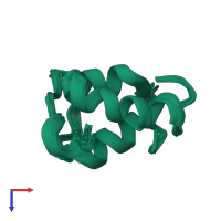 PDB entry 2jms coloured by chain, ensemble of 20 models, top view.