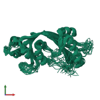 PDB entry 2jmu coloured by chain, ensemble of 20 models, front view.