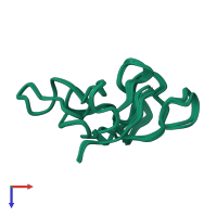 PDB entry 2jmv coloured by chain, ensemble of 20 models, top view.