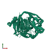 PDB entry 2jmz coloured by chain, ensemble of 20 models, front view.