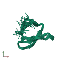 PDB entry 2jn0 coloured by chain, ensemble of 20 models, front view.