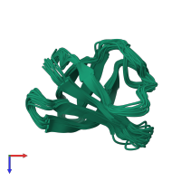 PDB entry 2jn4 coloured by chain, ensemble of 20 models, top view.