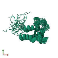 PDB entry 2jn8 coloured by chain, ensemble of 20 models, front view.