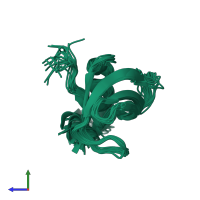 PDB entry 2jng coloured by chain, ensemble of 20 models, side view.