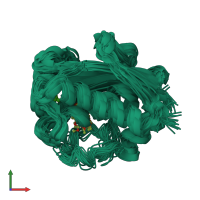 PDB entry 2jnp coloured by chain, ensemble of 25 models, front view.