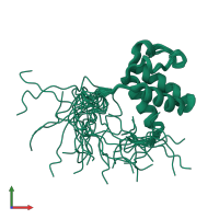 PDB entry 2jns coloured by chain, ensemble of 20 models, front view.