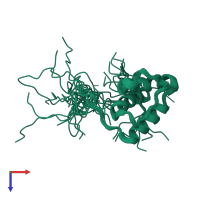 PDB entry 2jns coloured by chain, ensemble of 20 models, top view.