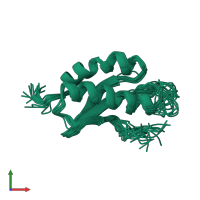 PDB entry 2jnv coloured by chain, ensemble of 20 models, front view.