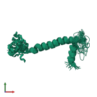 PDB entry 2jo1 coloured by chain, ensemble of 20 models, front view.