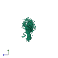 PDB entry 2jo1 coloured by chain, ensemble of 20 models, side view.