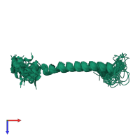 PDB entry 2jo1 coloured by chain, ensemble of 20 models, top view.