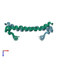 PDB entry 2jo8 coloured by chain, ensemble of 20 models, top view.