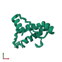 PDB entry 2joh coloured by chain, ensemble of 15 models, front view.