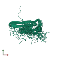 PDB 2jor coloured by chain and viewed from the front.