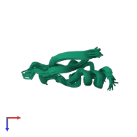 PDB entry 2jot coloured by chain, ensemble of 20 models, top view.