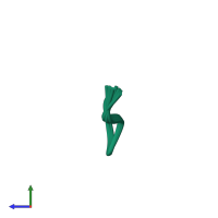 PDB entry 2jp8 coloured by chain, ensemble of 10 models, side view.