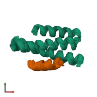 PDB entry 2jq9 coloured by chain, ensemble of 20 models, front view.