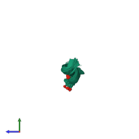 PDB entry 2jqc coloured by chain, ensemble of 20 models, side view.