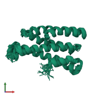 PDB entry 2jqq coloured by chain, ensemble of 20 models, front view.