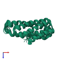 PDB entry 2jqq coloured by chain, ensemble of 20 models, top view.