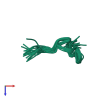 PDB entry 2jqw coloured by chain, ensemble of 20 models, top view.