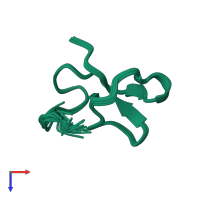 PDB entry 2jr3 coloured by chain, ensemble of 20 models, top view.