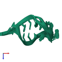 PDB entry 2jr4 coloured by chain, ensemble of 11 models, top view.