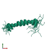 PDB entry 2jr8 coloured by chain, ensemble of 20 models, front view.