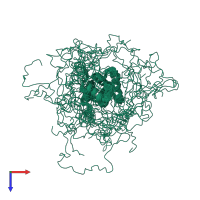 PDB entry 2jrf coloured by chain, ensemble of 20 models, top view.