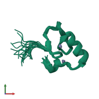 PDB entry 2jrj coloured by chain, ensemble of 20 models, front view.