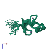 PDB entry 2jrj coloured by chain, ensemble of 20 models, top view.