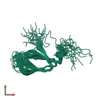PDB entry 2jrr coloured by chain, ensemble of 20 models, front view.