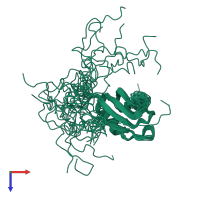 PDB entry 2jrs coloured by chain, ensemble of 20 models, top view.