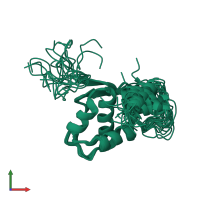 PDB entry 2jrt coloured by chain, ensemble of 20 models, front view.